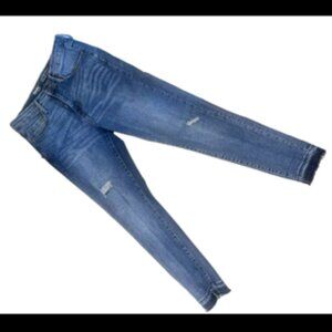 womens mossimo jeans skinny mid rise power stretch distressed Size 8/ 29 Waist